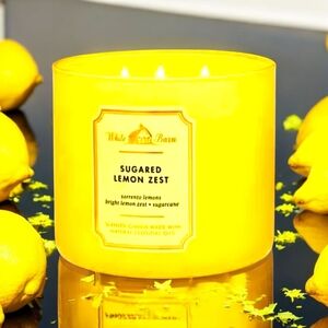 Bath and Body Works White Barn 3 Wick Candle Sugared Lemon Zest